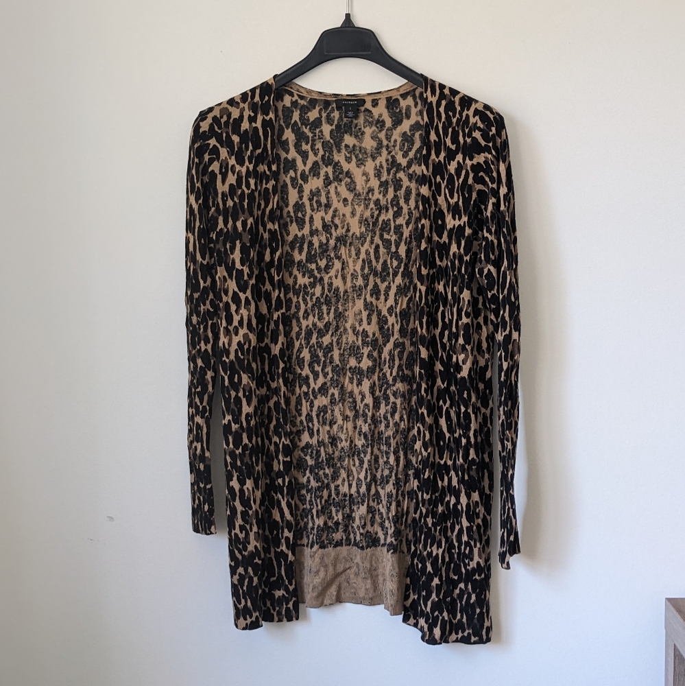 Halogen Cardigan Size Large / Size 1 Linen Blend Cheetah Print